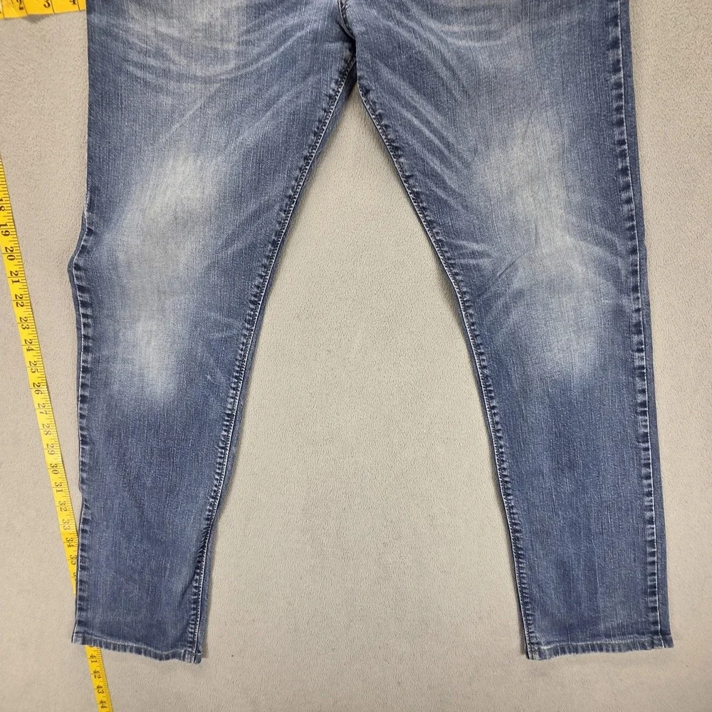 Diesel Jeans Mens 32x34 Blue Buster Regular Slim Tapered Stretch Honeycomb 0853R